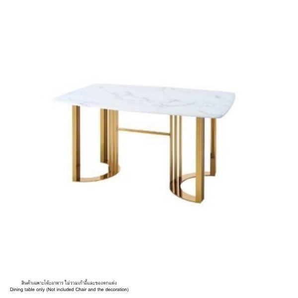โต๊ะอาหารหินอ่อน WISDOM DESIGN FURNITURE รุ่น ROSE 130 ซม. สีมาร์เบิ้ล/ทอง
